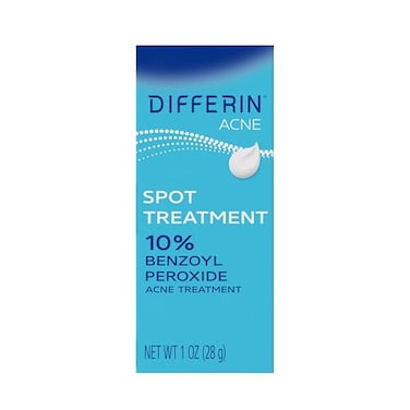 Differin Acne Spot Treatment With 10% Benzoyl Peroxide, Maximum Strength OTC Acne Treatment, Fast Acting Spot Treatment For Face, 1 Oz