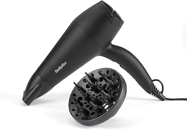 BaByliss 2000W Ionic Hair Dryer for Fast Drying, Smooth &amp; Frizz-Free Results, Powerful Motor, 2 Heat Speed Settings, Lightweight Compact Design with Concentrator Nozzle &ndash; D215DSDE (UAE Version)
