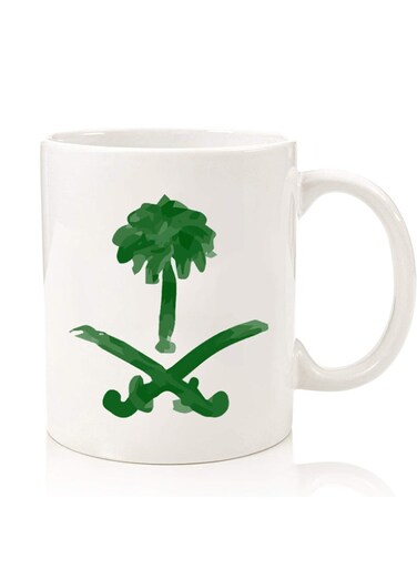 Premium Quality Two Sided Printed Coffee Mug Tea Cup For Home Office, Kids Men Women KSA symbol