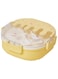Twisoo Bento Stainless Steel Lunch Box for Kids Adults 3 Compartment Plastic Cute Ice Cream Lunch Snack Containers with Fork and Spoon - Double Decker BPA Free Leakproof (Yellow)