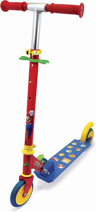 Smoby - Super Mario Patinette 2 Roues Pliable - Strucure M&eacute;tale - Guidon R&eacute;glable