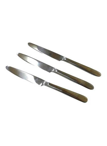 3-Piece Athena Stainless Steel Dessert Knife Set Silver