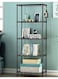 5-Tier Wire Shelving Bathroom Storage, 5 Shelves Unit Metal Kitchen Storage Rack Black,150 x 55 x 30cm