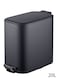 East 20L Steel Trash Can with Soft Close Lid and Fingerprint-Resistant Surface for Kitchen, Bathroom, Black Matte, 23.4 x 41.3 x 37.6 cm
