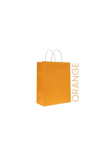 Packing Paper Bag Orange 16x8x22cm Twisted Handle 25 Pieces