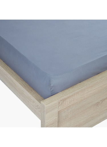 Box Essential Twin Fitted Sheet Cotton Grey 120x200cm