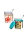 Oats Jars with Lid and Spoon, 2PCS 350ml Large Capacity Airtight Oatmeal Container with Measurement Marks, Wide Mouth Portable Jars Breakfast Container for Salads Yogurt Cereal Milk