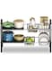 DAYONG Under Sink Organizers and Storage, 2 Tier Expandable Under Cabinet Shelf with Removable Panels &amp; Basket, Under Sink Storage Rack for Kitchen, Bathroom, Cupboard