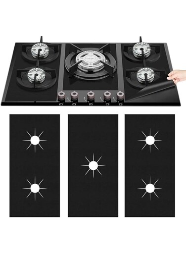KASHIWA Gas Stove Protector Gas Stove Cover Reusable Suitable for Most Users in Size High-temperature Resistant Material Easy to Operate Easy to Clean. (black)