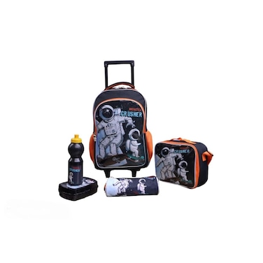 ​5-in-1 Kids School Rolling Backpack Set with Lunch Bag, Pencil Case, Lunch Box &amp; Water Bottle

