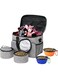 PawPawU&reg; Dog Travel Bag, Weekend Pet Supplies Tote Organizer with 2 Food Containers and 2 Collapsible Bowls for Cats and Dogs, Multiple Pockets Keep Organization Easy