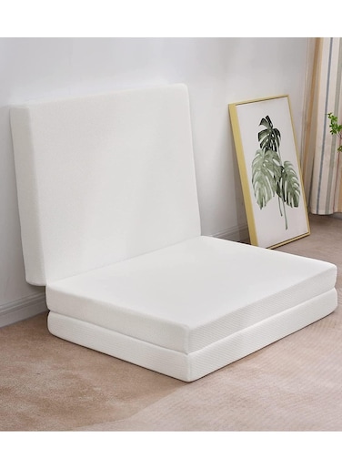 COMFY FOLDING SEMI MEDICATED PORTABLE MATTRESS WHITE SINGLE