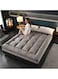 Comfy Cotton Hotel Quality 200 X 200 X 10 Cm Grey Stripe Fiber Filled Mattress Topper