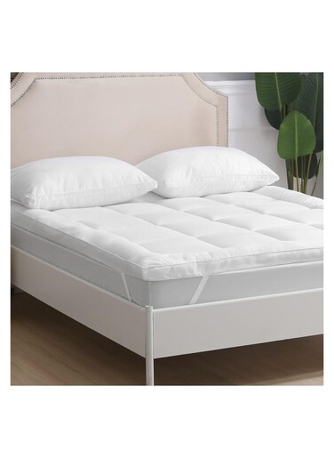 COMFY COTTON WHITE SOFT FIBER FILLING 180X200x7CM MATTRESS TOPPER