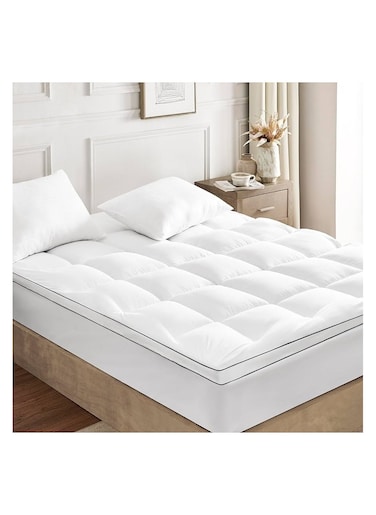 COMFY SOFT 180 x 200 x 7  CM HOTEL QUALITY MATTRESS TOPPER WITH BLACK PIPING &amp; FIBER FILLING