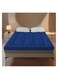 Comfy 180 X 200 X 10 Cm Blue Hotel Style Cotton Mattress Topper With Fiber Filling