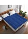 Comfy 180 X 200 X 10 Cm Blue Hotel Style Cotton Mattress Topper With Fiber Filling