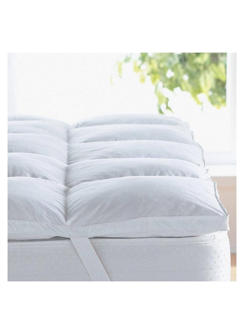 COMFY SOFT WHITE MATTRESS TOPPER HOTEL QUALITY 200 x 200 x 7 CM WITH FIBER FILLING