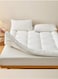 Comfy White Cotton Box Design Quilted Mattress Topper 120 X 200 X 10 Cm With Fiber Filling