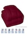 COMFY QUILTED HOTEL QUALITY STRIPE MAROON MATTRESS TOPPER 180 X 200 X 10 CM WITH FIBER FILLING