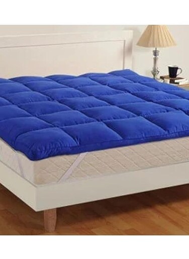 COMFY COTTON FIBER FILLED BLUE MATTRESS TOPPER 180 x 200 x 7 CM