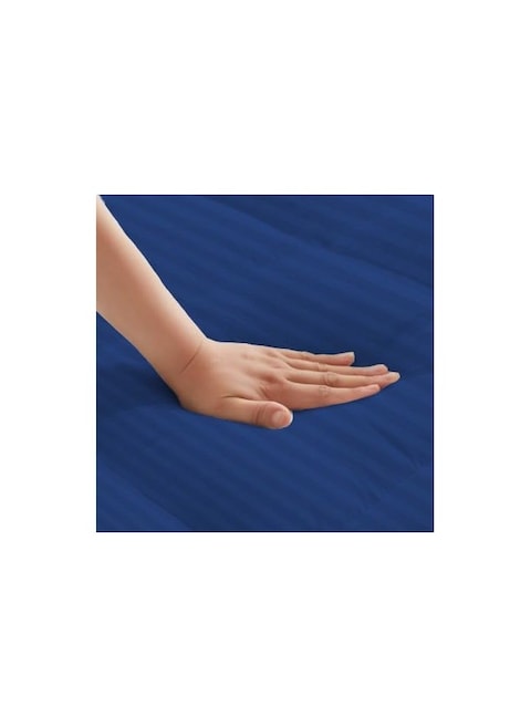 COMFY HOTEL QUALITY COTTON FIBER FILLED 200 x 200 x 7 CM MATTRESS TOPPER BLUE