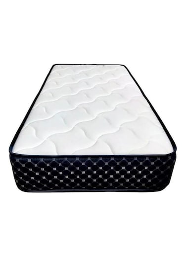 Comfy White Flat Single Medicated Firm 190 X 90 X 10Cm Satin Mattress With Black Border