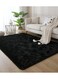 COMFY ANTI SKID BEDROOM/LIVING ROOM BLACK FUR SOFT &amp; FLUFFY CARPET 160X210 CM