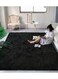 COMFY ANTI SKID BEDROOM/LIVING ROOM BLACK FUR SOFT &amp; FLUFFY CARPET 160X210 CM