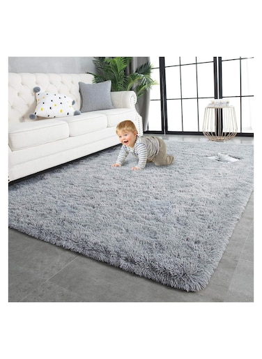 COMFY ULTRA SOFT ANTI SKID GREY 160X210 CM SOFT &amp; FLUFFY FUR CARPET