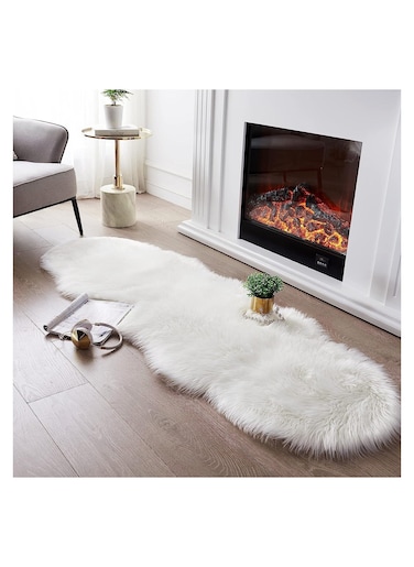 COMFY ULTRA SOFT ANTI SKID 180X210 CM WHITE SOFA/FLOOR CARPET