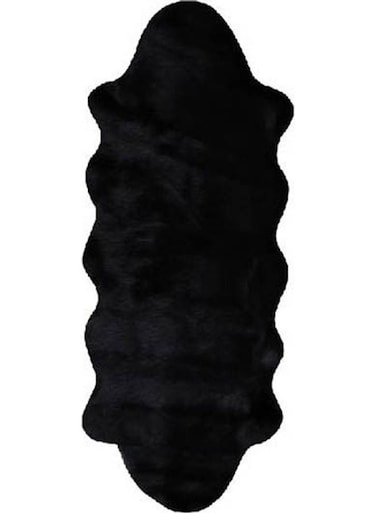 Comfy Long Fur Carpet Black 70x180cm