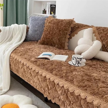 Comfy Lace Soft And Premium Quality Sofa Topper/Cover Brown 210X 90Cm