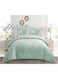 COMFY KING SIZE LUXURIOUS COTTON EMBROIDERED COMFORTER SET 6PC GREEN