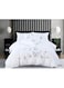 COMFY KING SIZE 6 PC COTTON EMBROIDERED FLORAL DESIGN COMFORTER SET WHITE