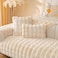 Comfy Soft And Comfortable Faux Fur Off White 3Pc 210x90Cm Sofa Cover/Topper