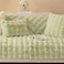 Comfy Soft And Comfortable Faux Fur Green 3Pc 210x90Cm Sofa Cover/Topper