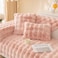 Comfy Soft And Comfortable Faux Fur Pink 3Pc 210x90Cm Sofa Cover/Topper