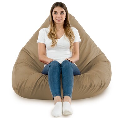 Comfy PVC All Season Luxurious Bean Bag with Filling - Beige