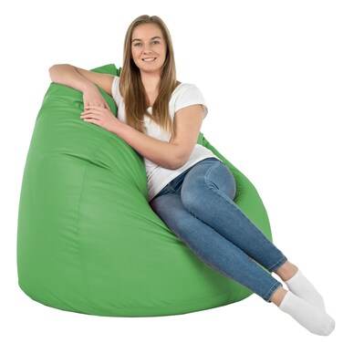 Comfy PVC All Season Luxurious Bean Bag with Filling - Dark Green
