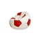 Comfy PVC All Season Luxurious Football Bean Bag with Filling - White/Red
