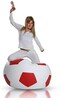 Comfy PVC All Season Luxurious Football Bean Bag with Filling - White/Red