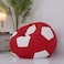 Comfy PVC All Season Luxurious Football Bean Bag with Filling - Red/White