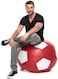 Comfy PVC All Season Luxurious Football Bean Bag with Filling - Red/White