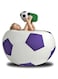 Comfy PVC All Season Luxurious Football Bean Bag with Filling - White/Purple