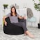 Comfy Seude All Season Luxurious Bean Bag with Filling - Black