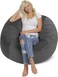 Comfy Seude All Season Luxurious Bean Bag with Filling - Grey