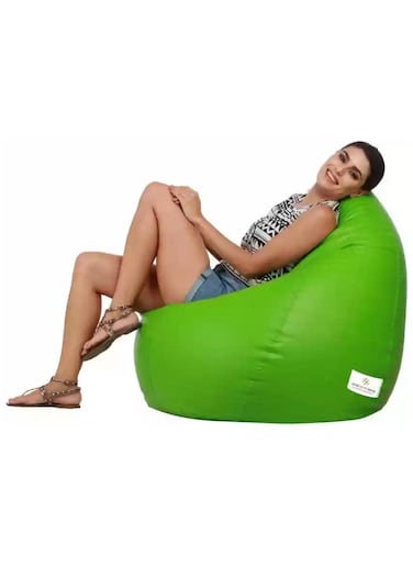 Comfy Pvc Large Green Adult Bean Bag With Bouncy Virgin Beans