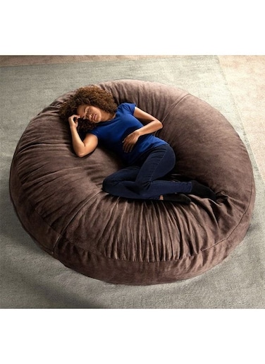 Comfy Chill Super Soft Velvet Bed Cocoon Bean Bag Brown