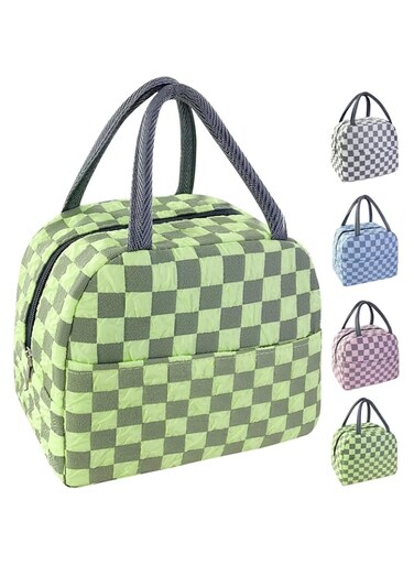 TERRIFI Lunch Bag for Women Men, Aesthetic Lunch Bag Reusable Insulated Lunch Tote Bag Kawaii Lunch Box Container Waterproof Lunch Cooler Bag for Work Office Travel Picnic (Green)